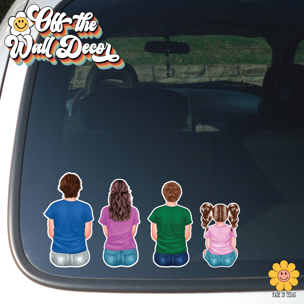 T-shirt Family | Car/Truck Sticker, Automotive Decals, Family Car Bling Stickers and Decals, Pet Cat Dog Decal for Window