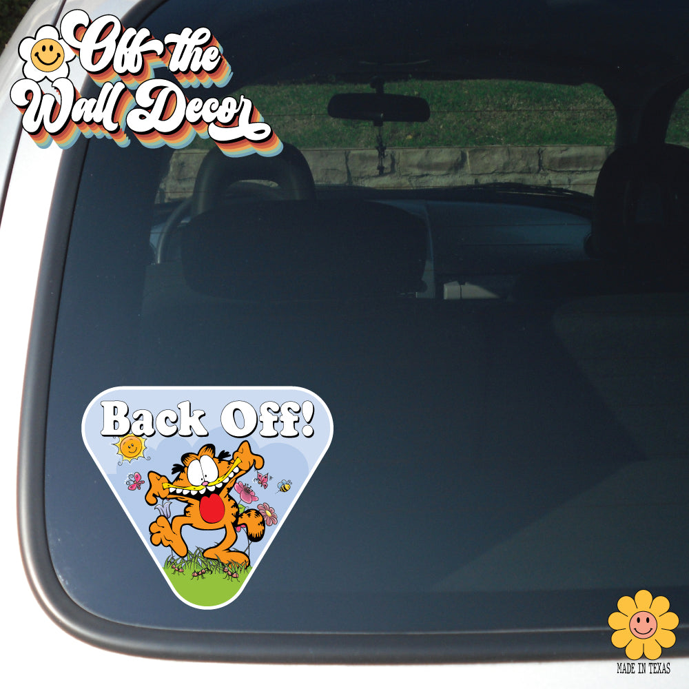Get Off My Tail! Garfield | Suction Cup Sign, Magnet OR Vinyl Decal Sticker