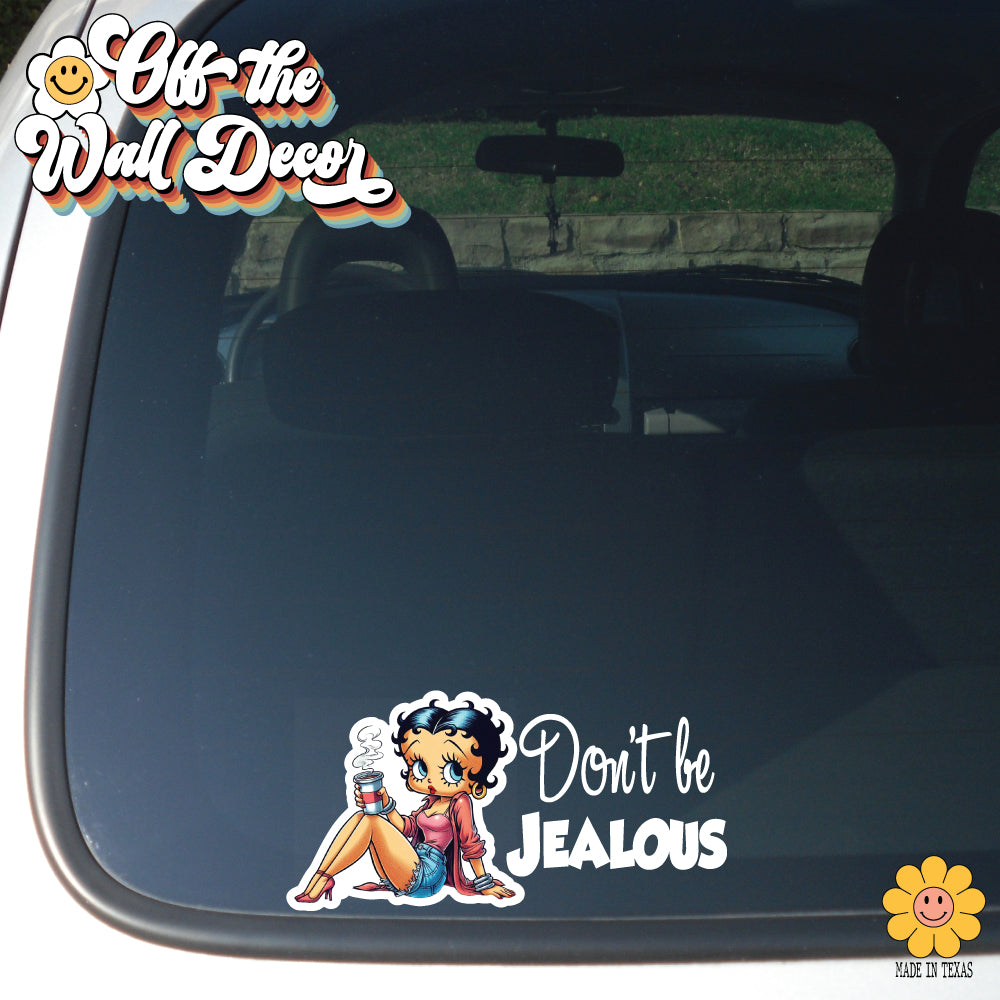 Betty Boop Quote "Don't be Jealous | Vehicle Window, Vinyl decal sticker