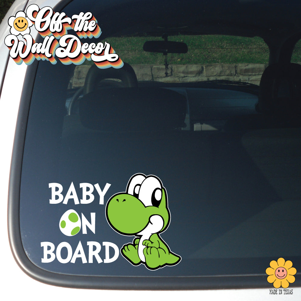 Baby Yoshi | Baby on Board | Suction Cup Sign, Magnet OR Vinyl Decal Sticker