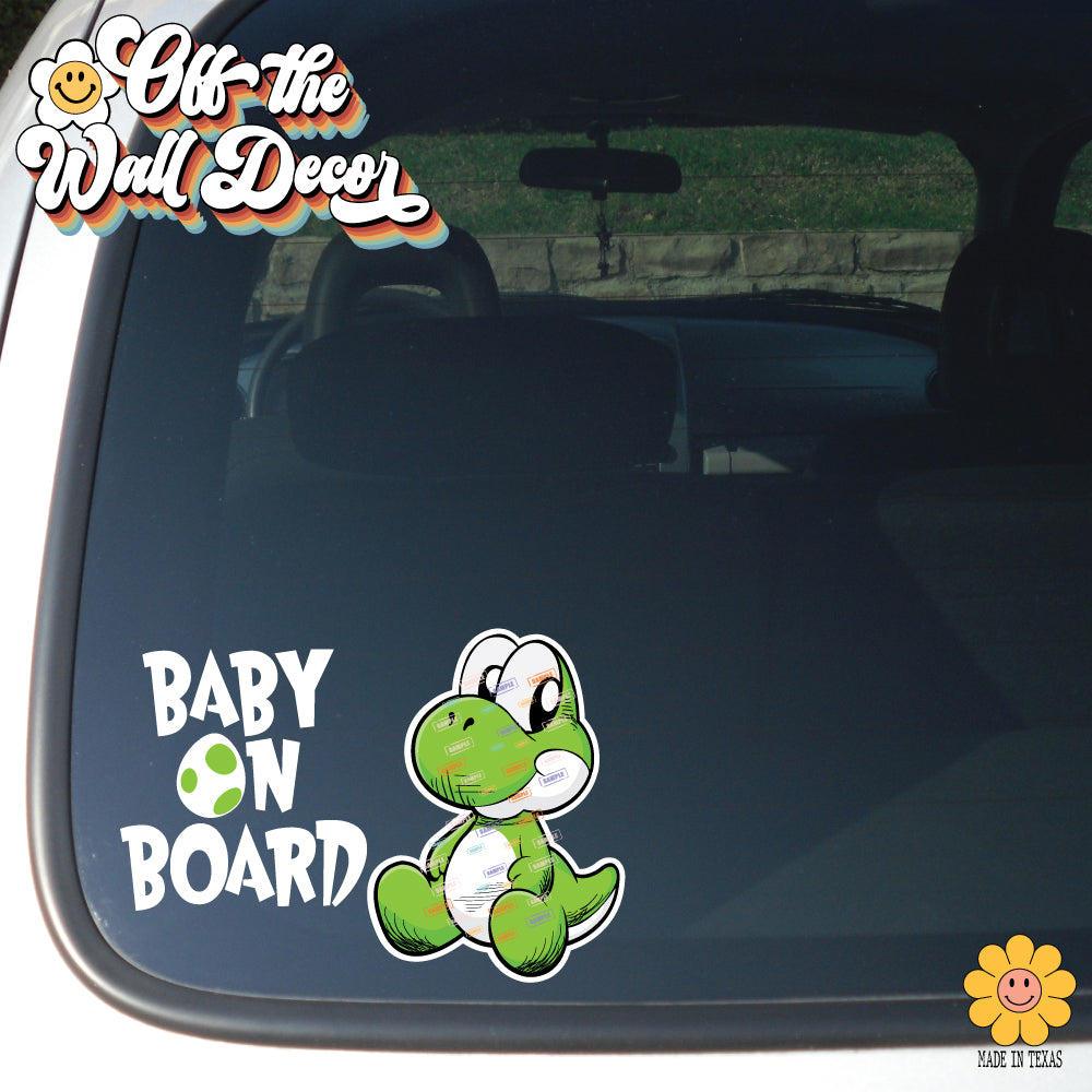Baby Yoshi | Baby on Board | Suction Cup Sign, Magnet OR Vinyl Decal Sticker