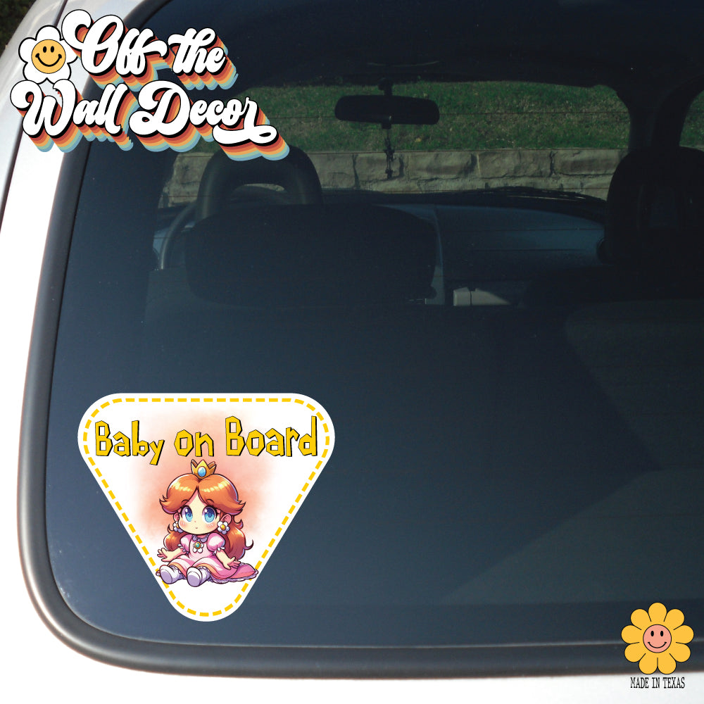 Baby Princess Daisy | Baby on Board | Suction Cup Sign, Magnet OR Vinyl Decal Sticker