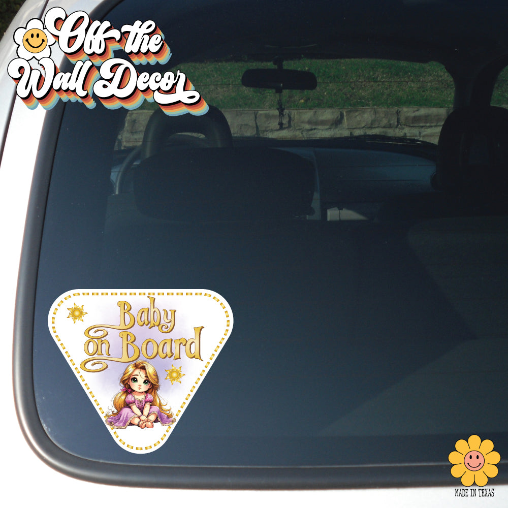 Baby Rapunzel | Baby on Board | Suction Cup Sign, Magnet OR Vinyl Decal Sticker