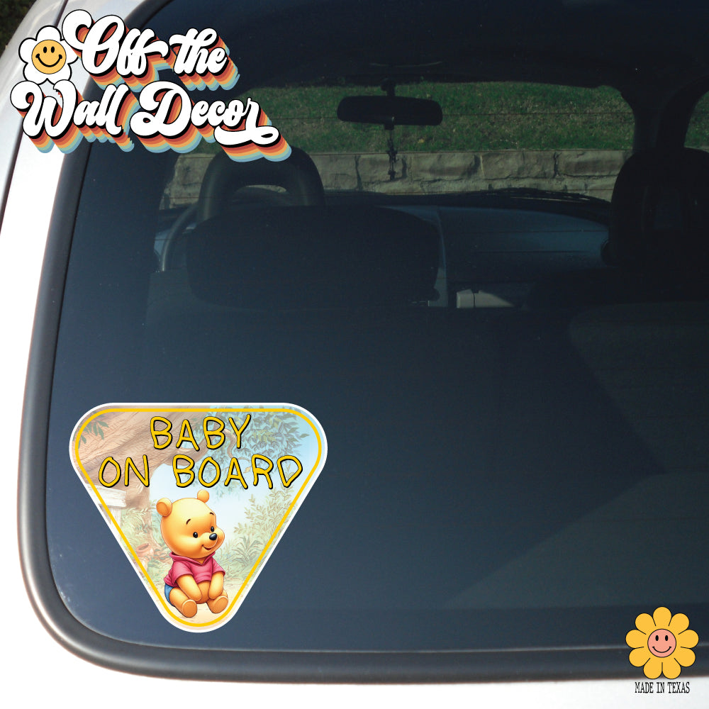 Baby Pooh Bear | Baby on Board | Suction Cup Sign, Magnet OR Vinyl Decal Sticker