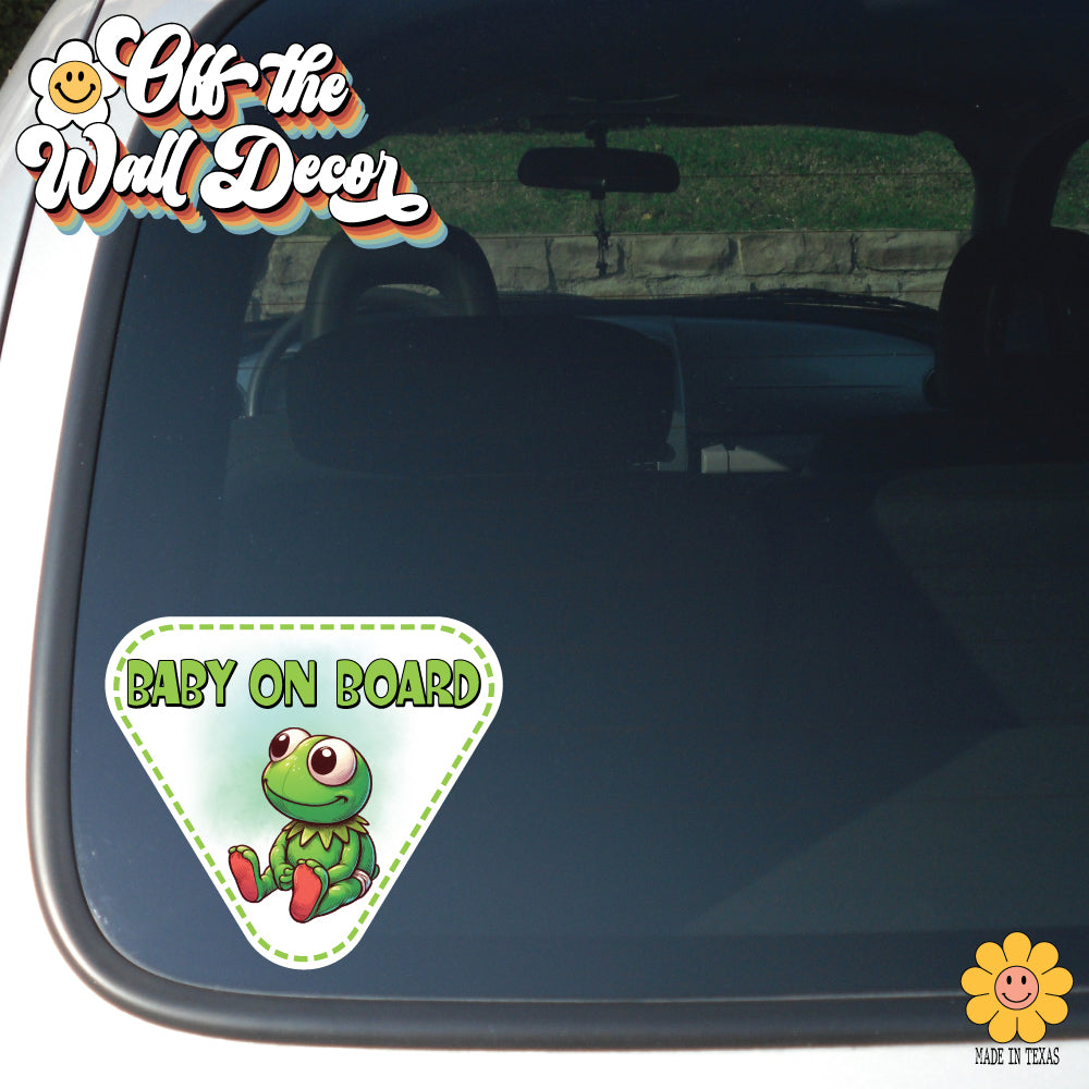 Baby Kermit | Baby on Board | Suction Cup Sign, Magnet OR Vinyl Decal Sticker
