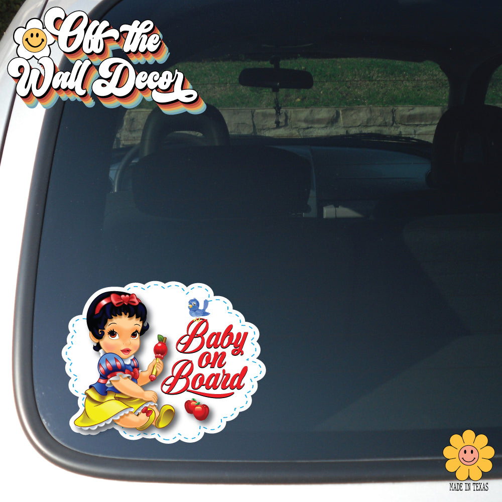 Baby Snow White | Baby on Board | Suction Cup Sign, Magnet OR Vinyl Decal Sticker