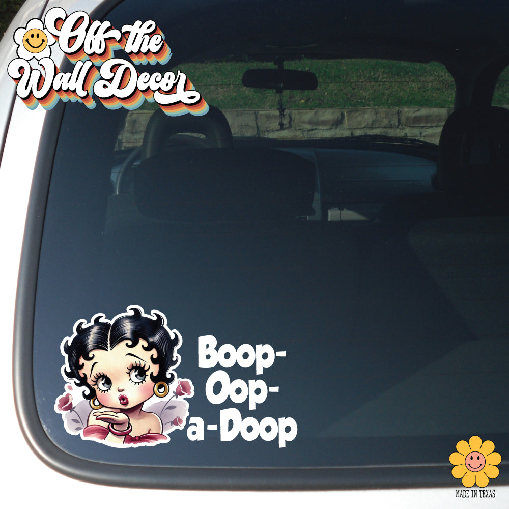 Betty Boop Quote "Boop-Oop-a-Doop | Vehicle Window, Vinyl decal sticker