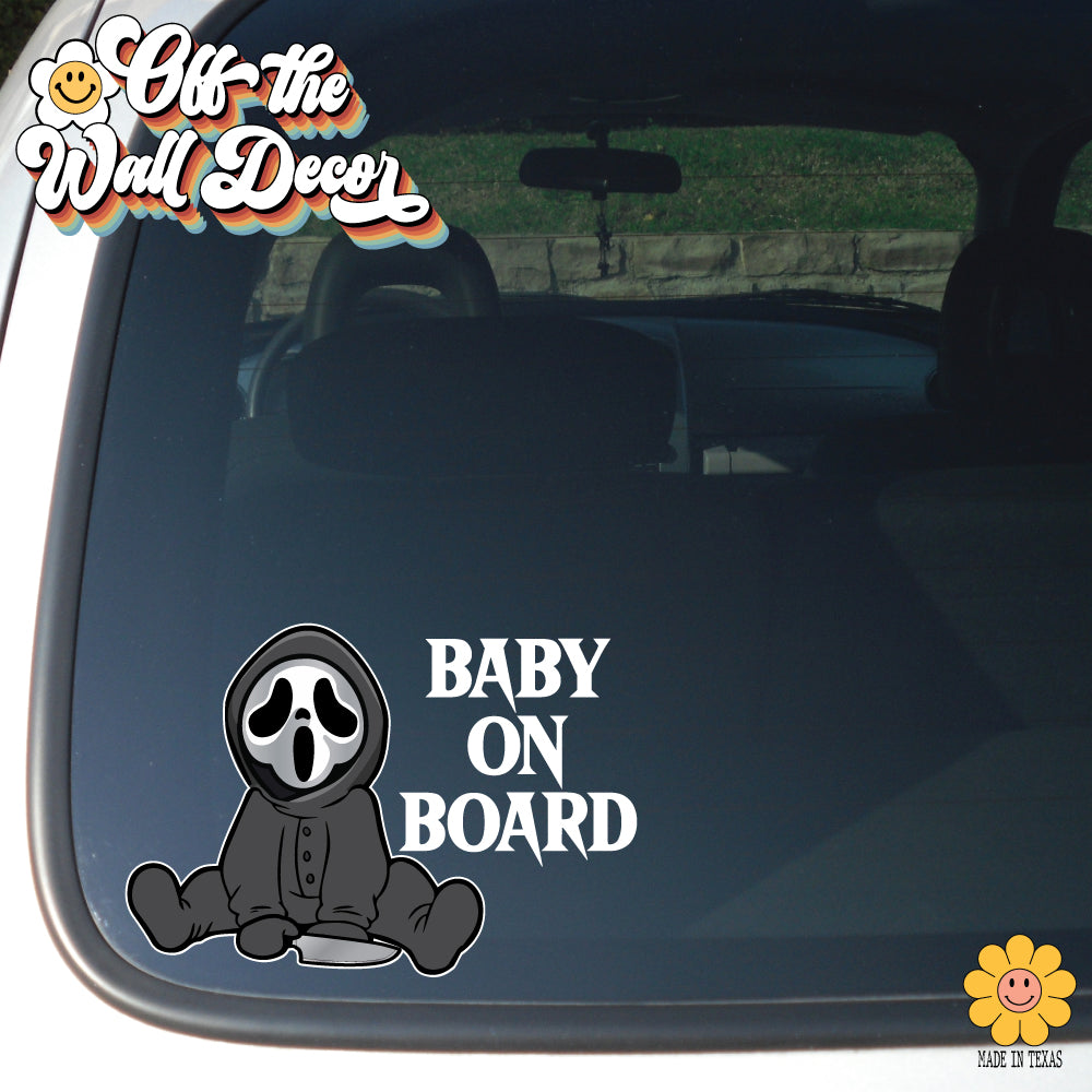 Baby Cloaked Horror | Baby on Board | Suction Cup Sign, Magnet OR Vinyl Decal Sticker