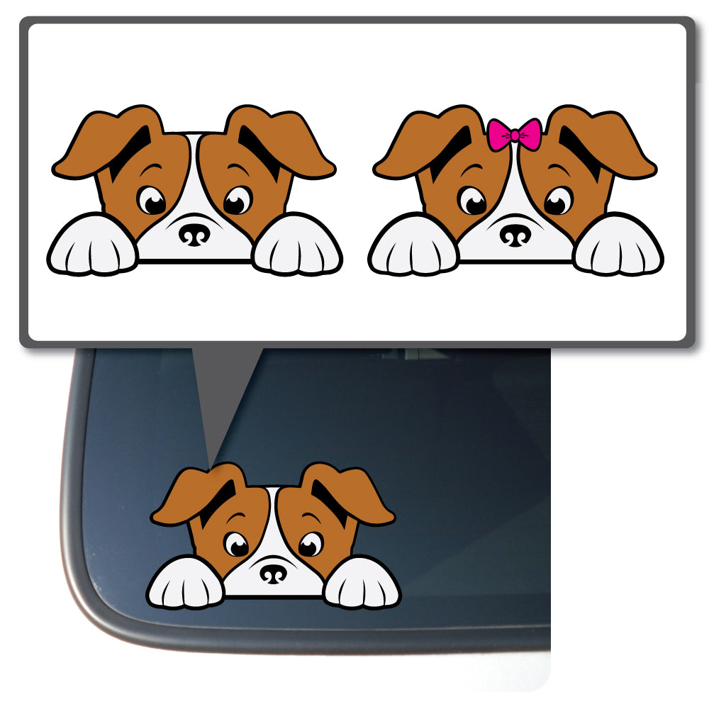Peeking Jack Russell | Car/Truck Sticker, Automotive Decals, Car Bling Stickers and Decals, Pet Cat Dog Decal for Window