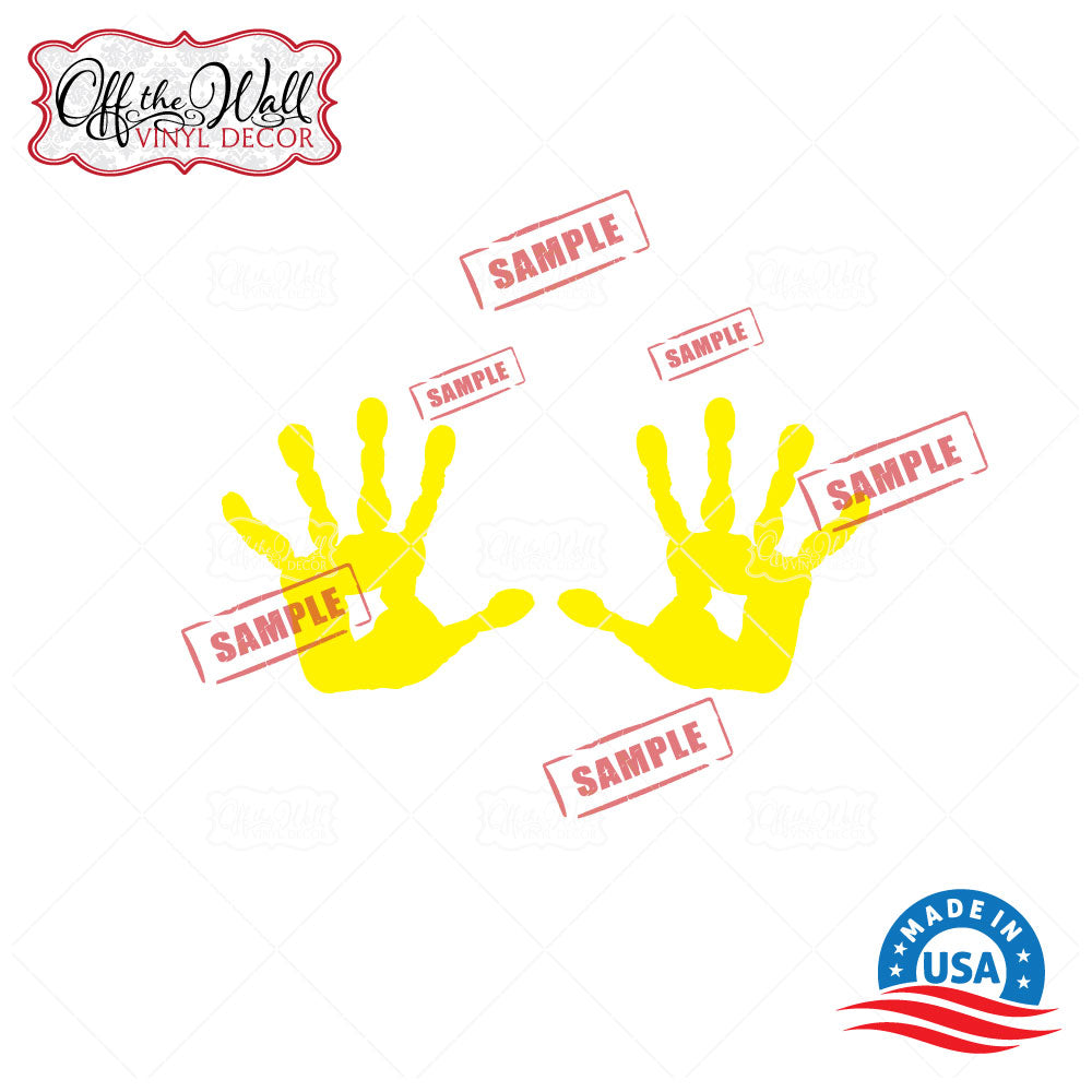 UP Family Hand Prints Mailbox Decals