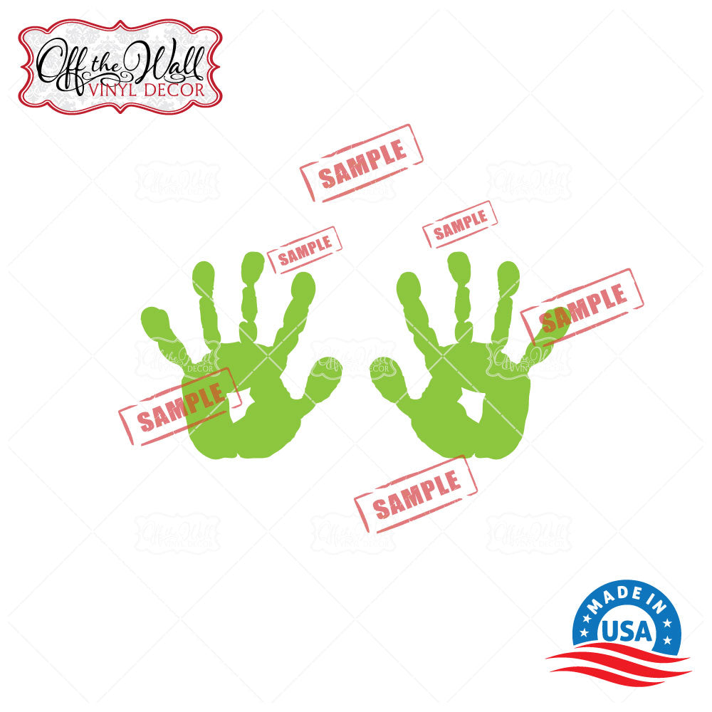 UP Family Hand Prints Mailbox Decals