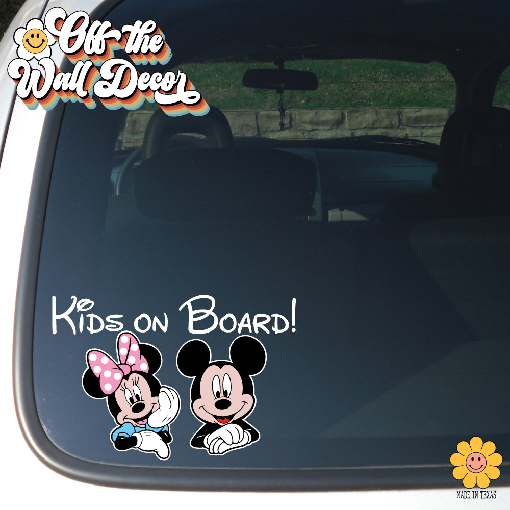 Mickey & Minnie | Kids on Board | Vinyl Decal Sticker