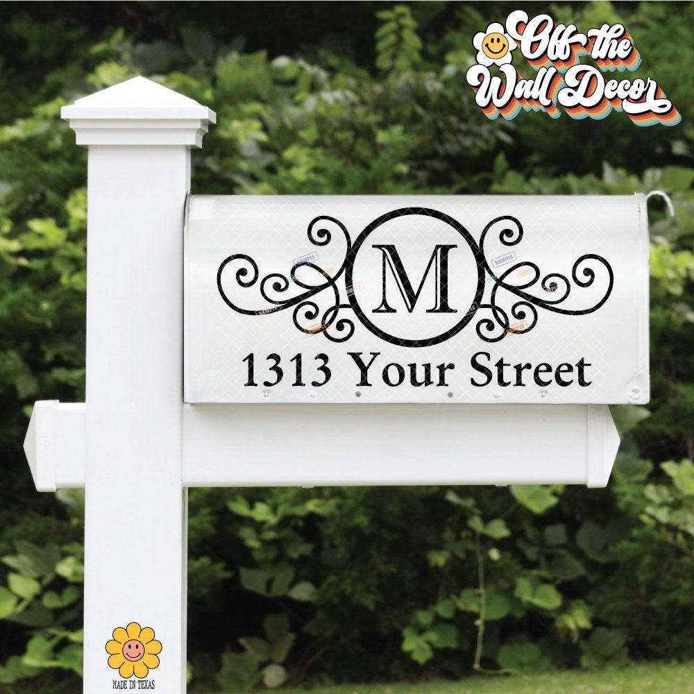 Monogram Mailbox Lettering | Personalized Mailbox Address Decal - Customized Vinyl Sticker for Mailboxes Outdoor