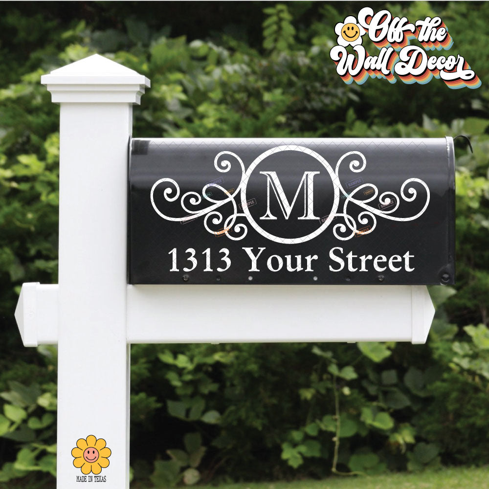 Monogram Mailbox Lettering | Personalized Mailbox Address Decal - Customized Vinyl Sticker for Mailboxes Outdoor