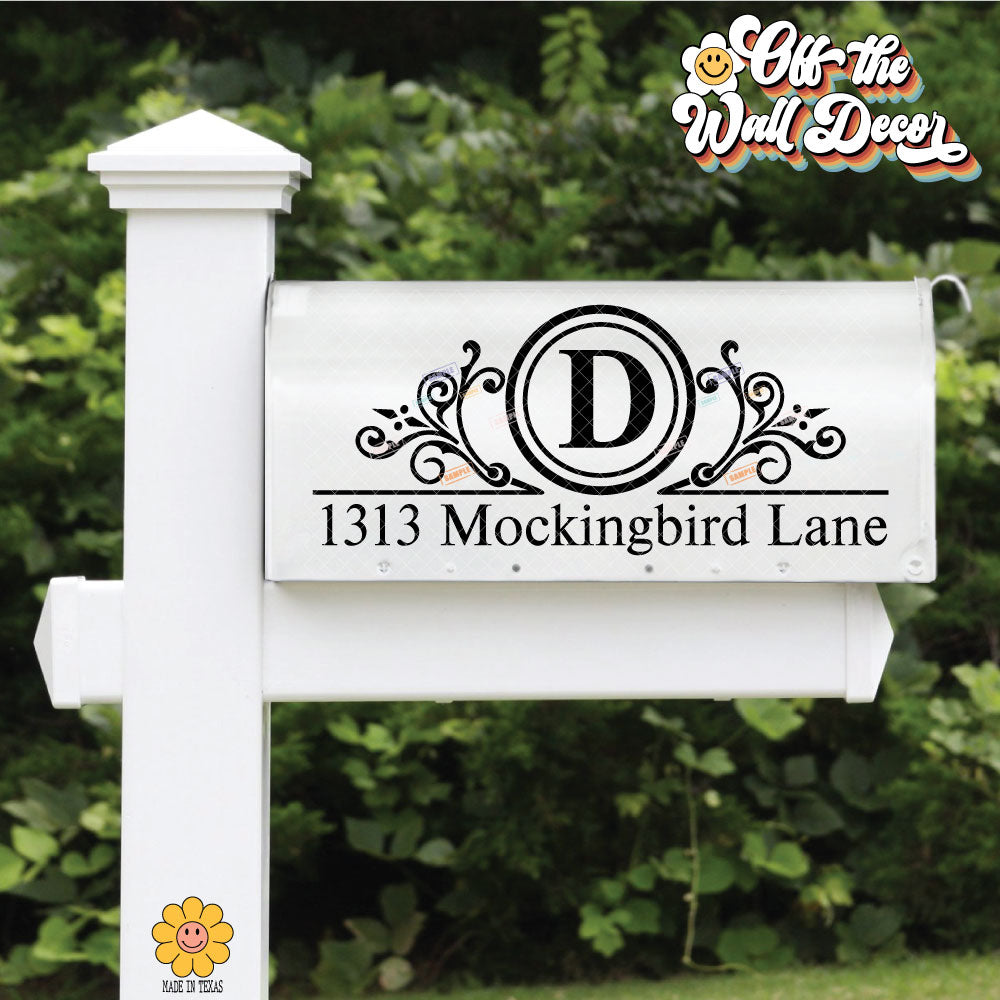Monogram Mailbox Lettering | Personalized Mailbox Address Decal - Customized Vinyl Sticker for Mailboxes Outdoor