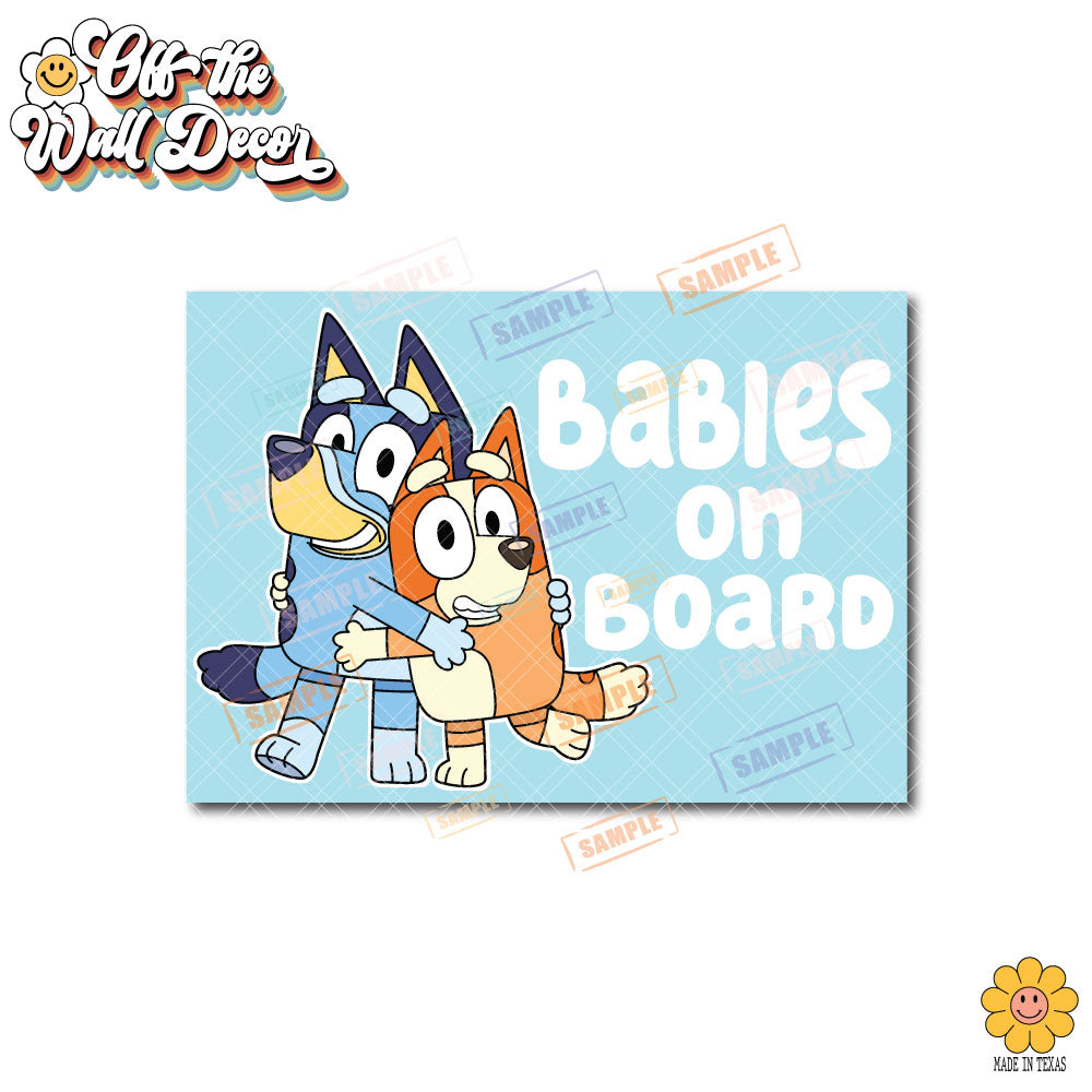 Bluey & Bingo | Baby on Board | Suction Cup Sign, Magnet OR Vinyl Decal Sticker