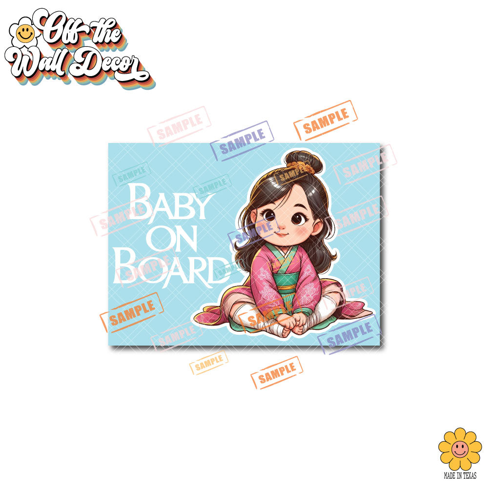 Little Mulan | Baby on Board | Suction Cup Sign, Magnet OR Vinyl Decal Sticker