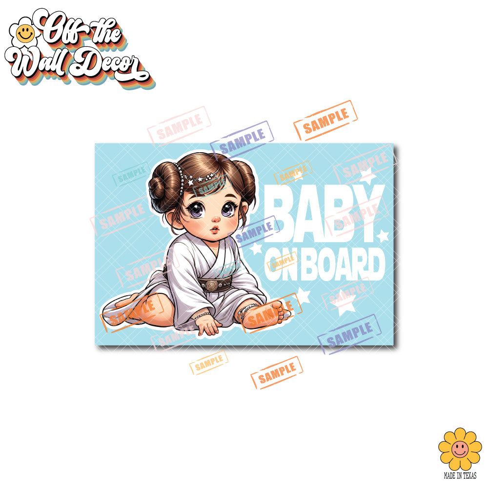 Baby Princess Leia | Baby on Board | Suction Cup Sign, Magnet OR Vinyl Decal Sticker