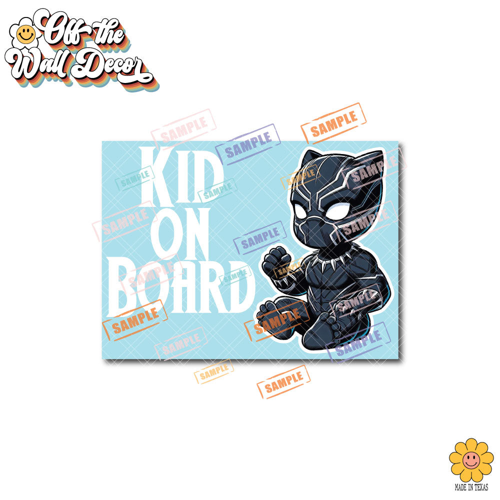 Little Black Panther | Baby on Board | Suction Cup Sign, Magnet OR Vinyl Decal Sticker