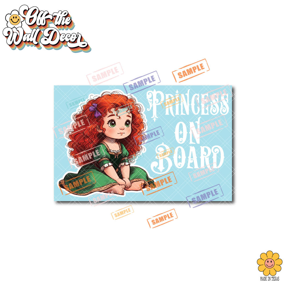 Little Princess Merida | Baby on Board | Suction Cup Sign, Magnet OR Vinyl Decal Sticker