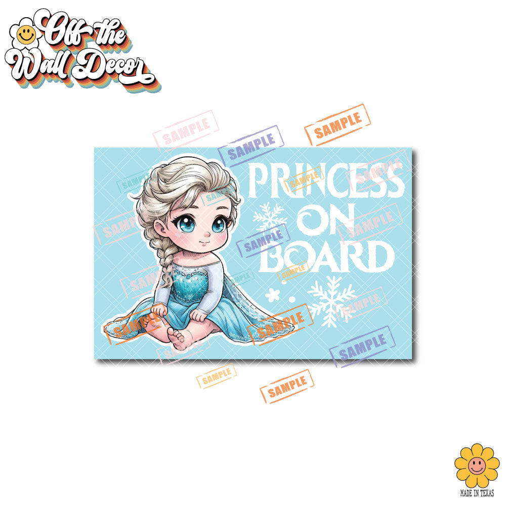 Little Princess Elsa | Baby on Board | Suction Cup Sign, Magnet OR Vinyl Decal Sticker