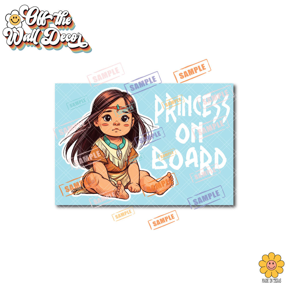 Little Pocahontas | Baby on Board | Suction Cup Sign, Magnet OR Vinyl Decal Sticker