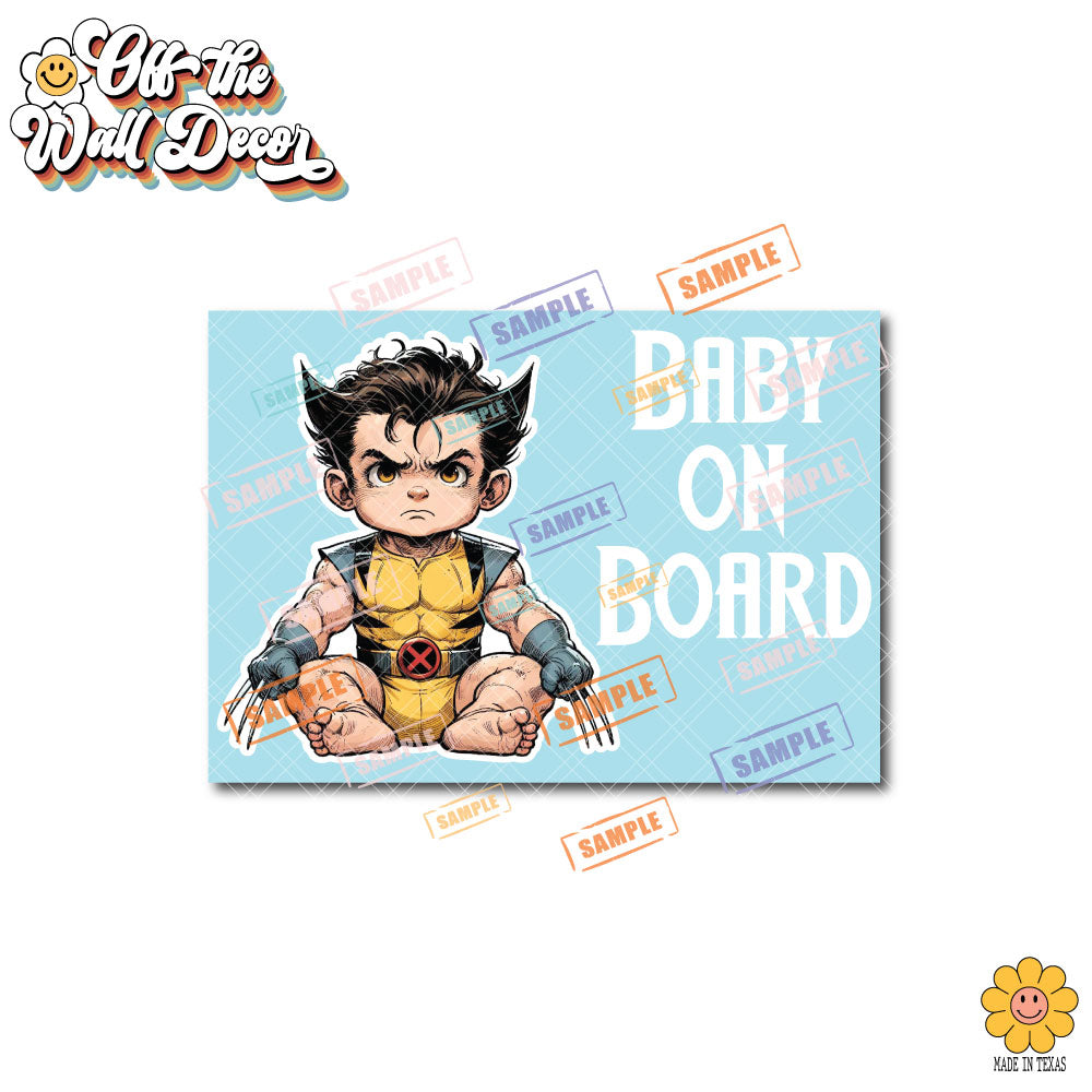 Little Wolverine | Baby on Board | Suction Cup Sign, Magnet OR Vinyl Decal Sticker