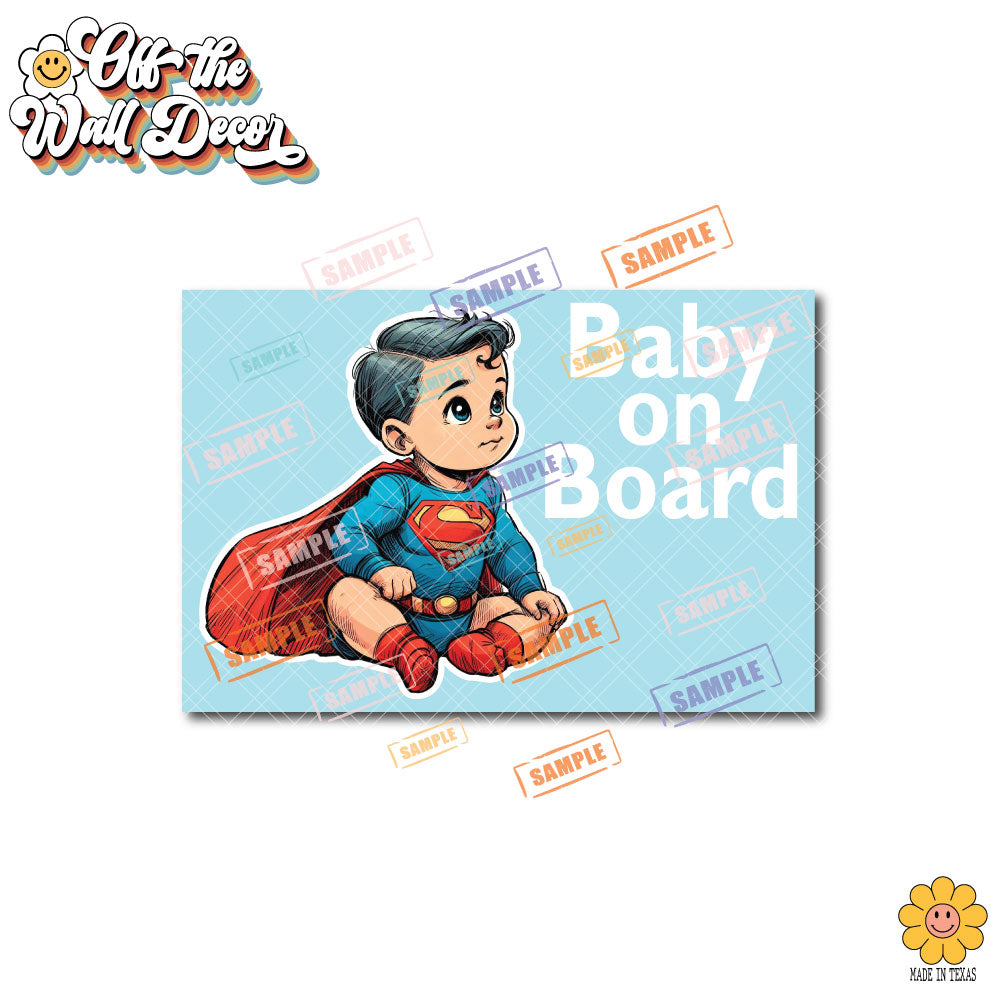 Little Hero Superbaby | Baby on Board | Suction Cup Sign, Magnet OR Vinyl Decal Sticker