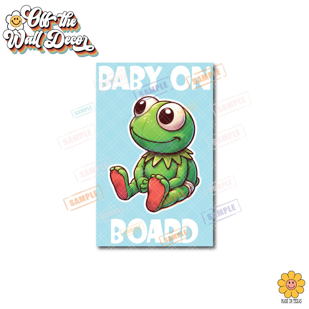 Baby Kermit | Baby on Board | Suction Cup Sign, Magnet OR Vinyl Decal Sticker