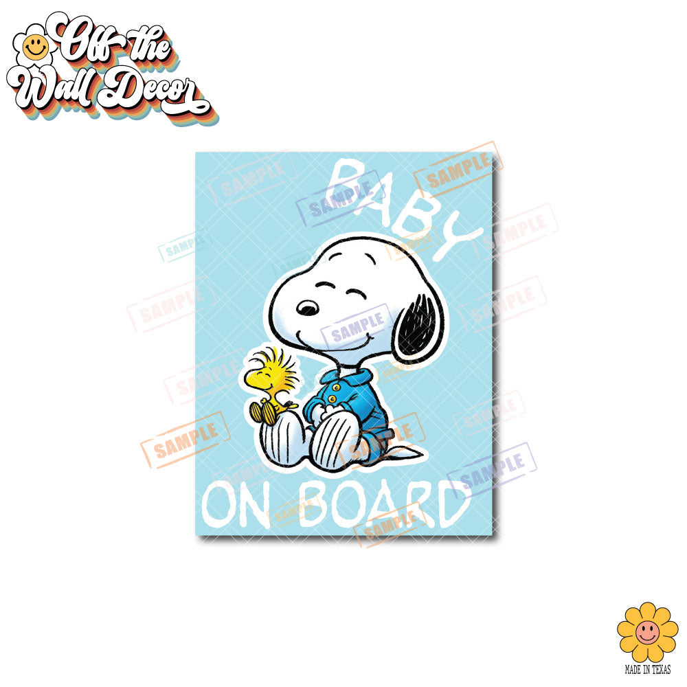 Little Snoopy Pup & Friend | Baby on Board | Suction Cup Sign, Magnet OR Vinyl Decal Sticker