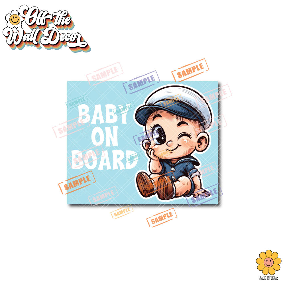 Baby Popeye | Baby on Board | Suction Cup Sign, Magnet OR Vinyl Decal Sticker