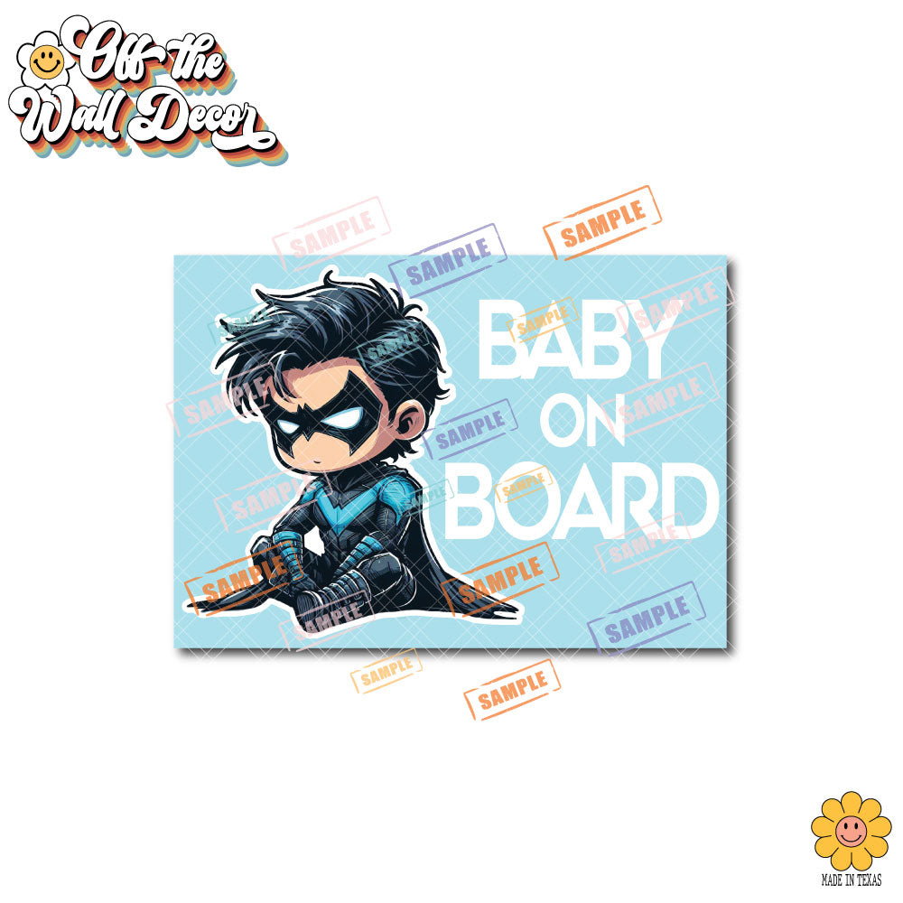Little Nightwing | Baby on Board | Suction Cup Sign, Magnet OR Vinyl Decal Sticker