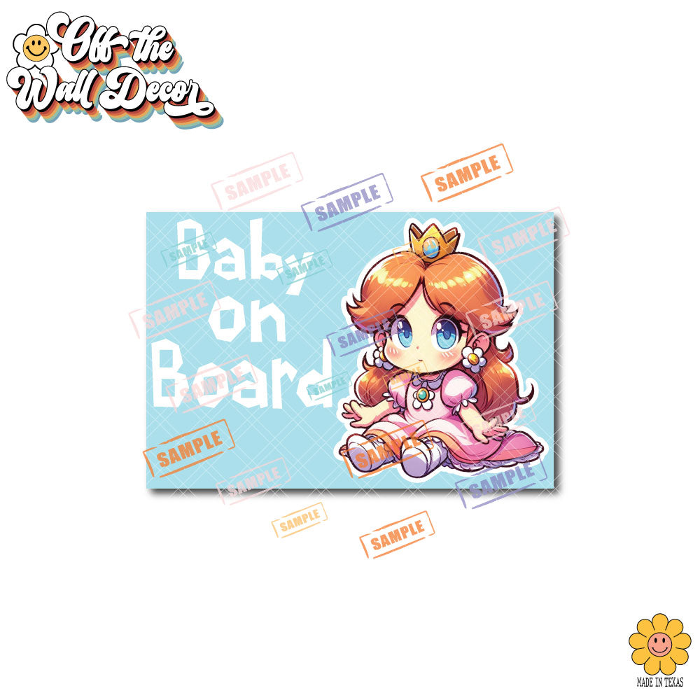 Baby Princess Daisy | Baby on Board | Suction Cup Sign, Magnet OR Vinyl Decal Sticker