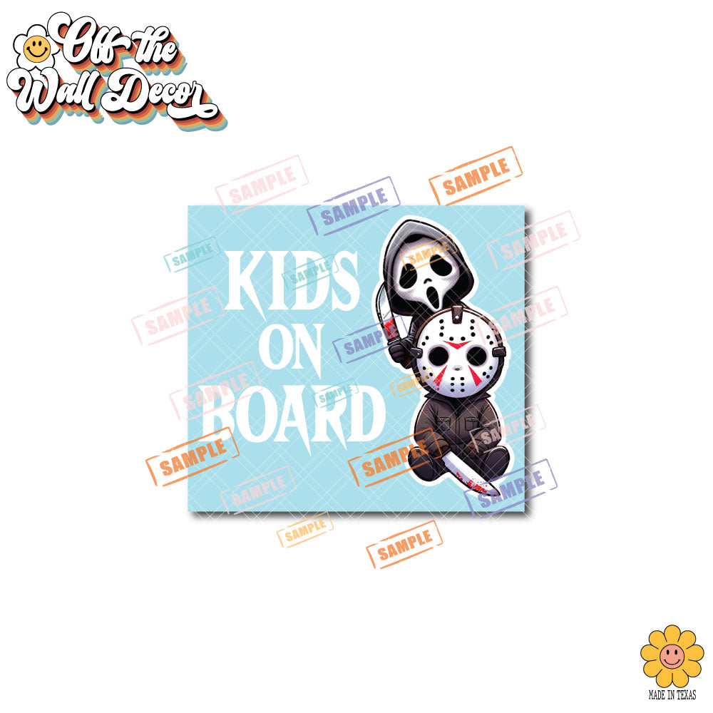 Baby Horror Characters | Kids on Board | Suction Cup Sign, Magnet OR Vinyl Decal Sticker