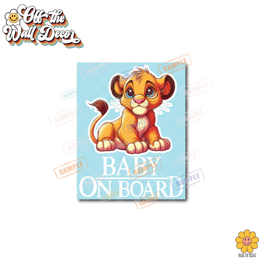 Simba | Baby on Board | Vinyl Decal Sticker