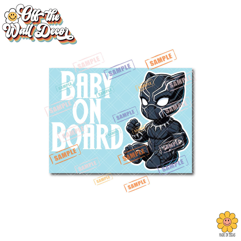 Little Black Panther | Baby on Board | Suction Cup Sign, Magnet OR Vinyl Decal Sticker