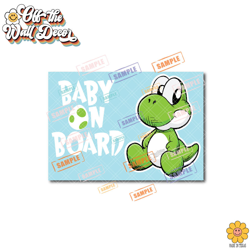Baby Yoshi | Baby on Board | Suction Cup Sign, Magnet OR Vinyl Decal Sticker
