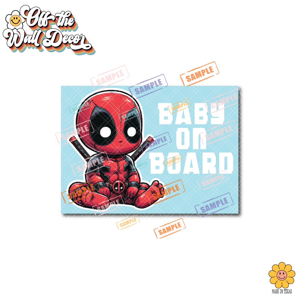 Baby DeadPool | Baby on Board | Suction Cup Sign, Magnet OR Vinyl Decal Sticker