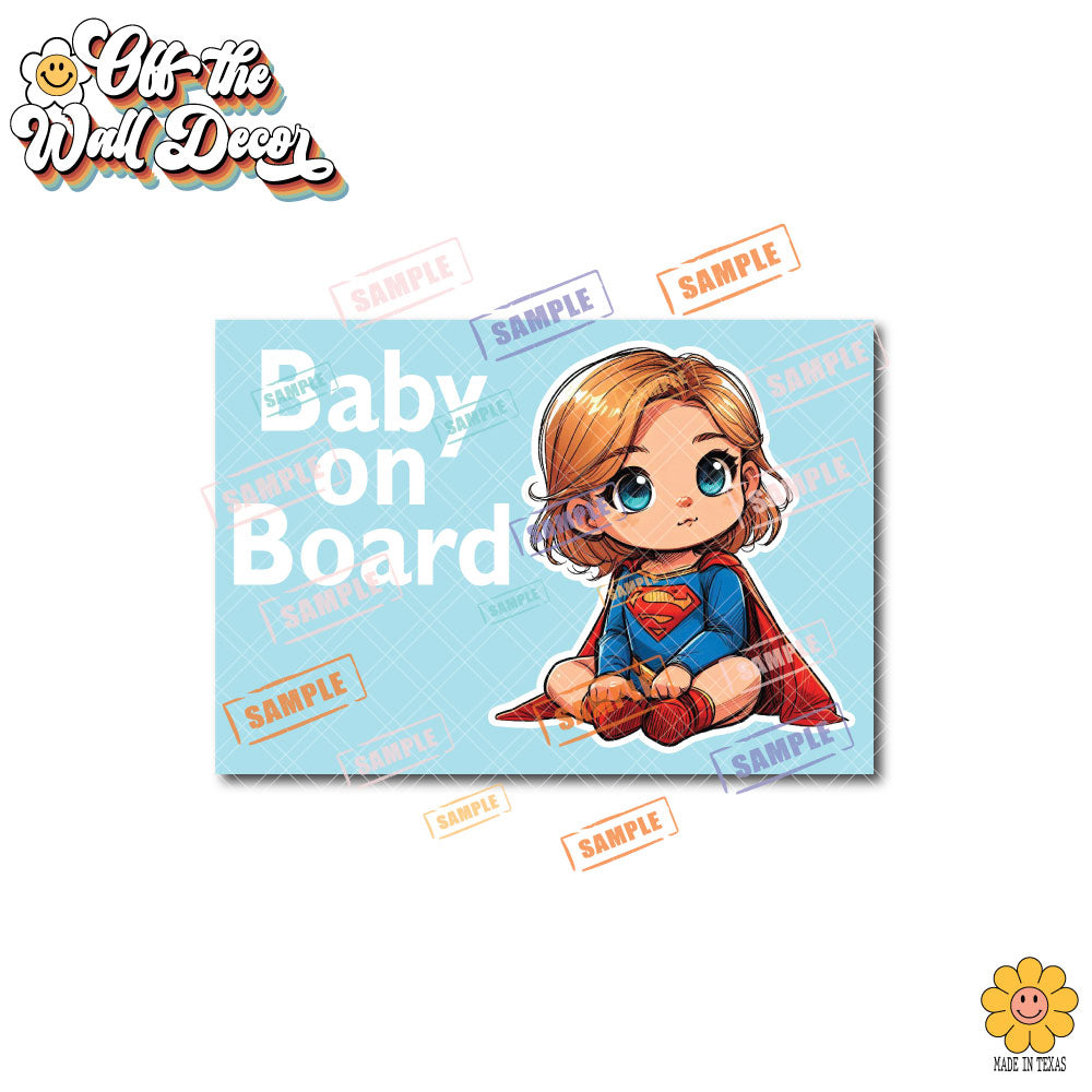 Little Hero Supergirl | Baby on Board | Suction Cup Sign, Magnet OR Vinyl Decal Sticker