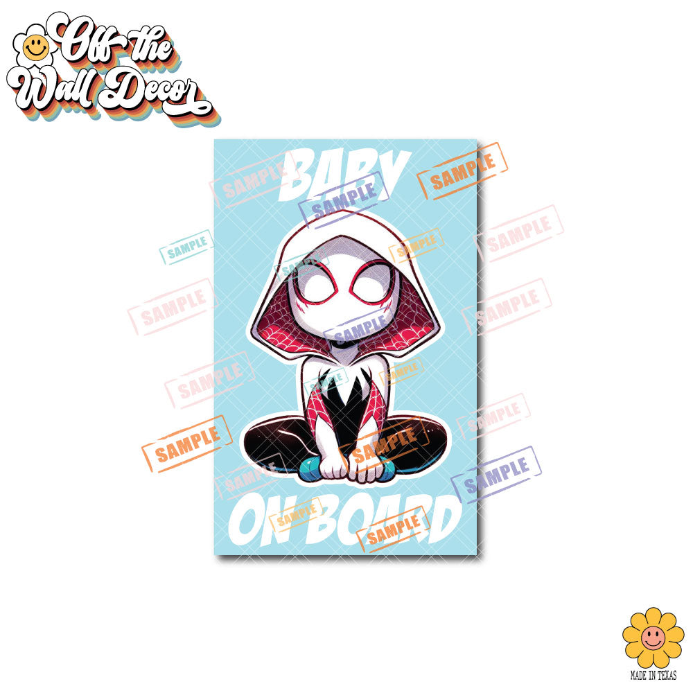 Little Spider Gwen | Baby on Board | Suction Cup Sign, Magnet OR Vinyl Decal Sticker