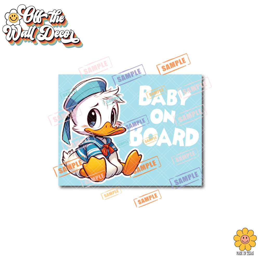Baby Donald | Baby on Board | Suction Cup Sign, Magnet OR Vinyl Decal Sticker