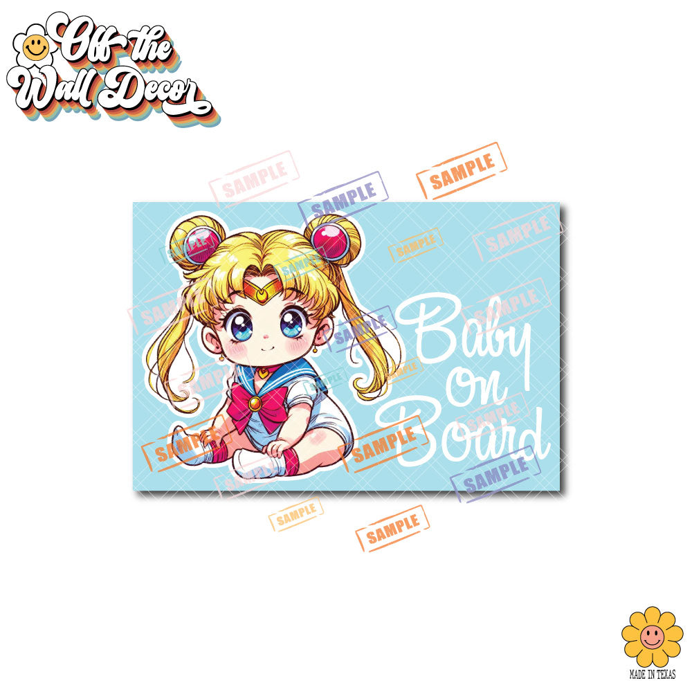 Sailor Moon | Baby on Board | Suction Cup Sign, Magnet OR Vinyl Decal Sticker