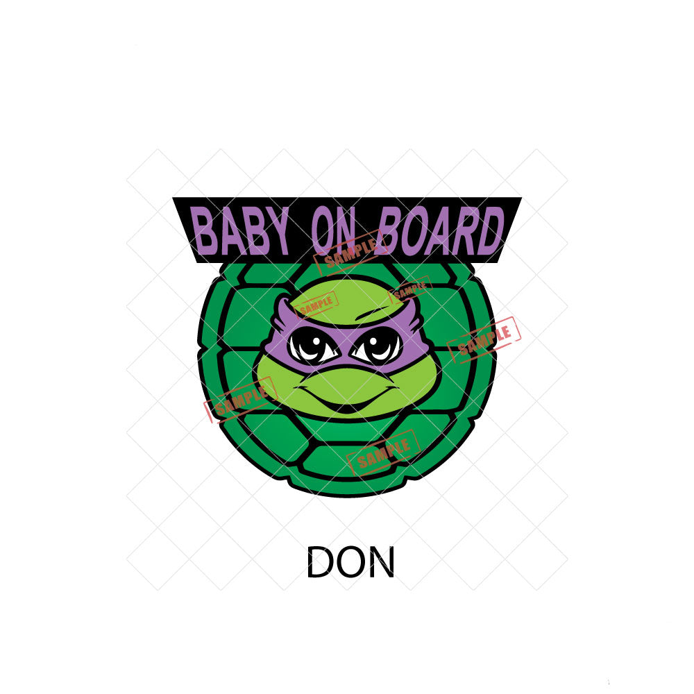 Turtle Characters | Baby on Board | Magnet OR Vinyl Decal Sticker