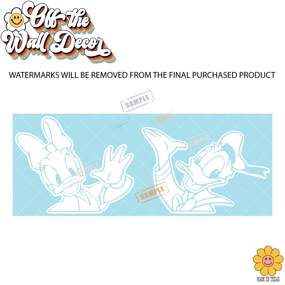 HELLO Daisy and Donald | Vehicle Window, Vinyl decal sticker