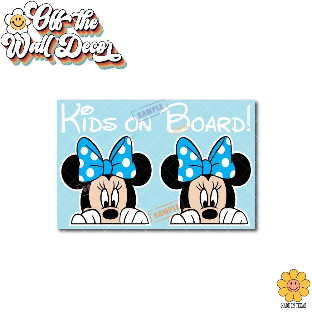 Mickey & Minnie | Kids on Board | Suction Cup Sign, Magnet OR Vinyl Decal Sticker