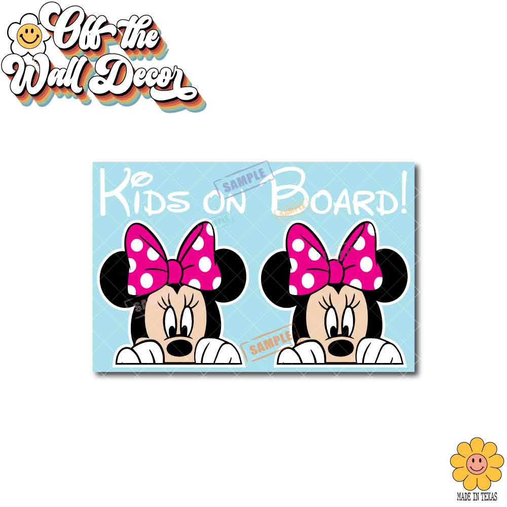 Mickey & Minnie | Kids on Board | Suction Cup Sign, Magnet OR Vinyl Decal Sticker