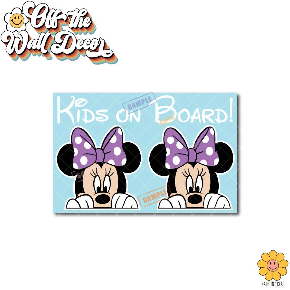 Mickey & Minnie | Kids on Board | Suction Cup Sign, Magnet OR Vinyl Decal Sticker