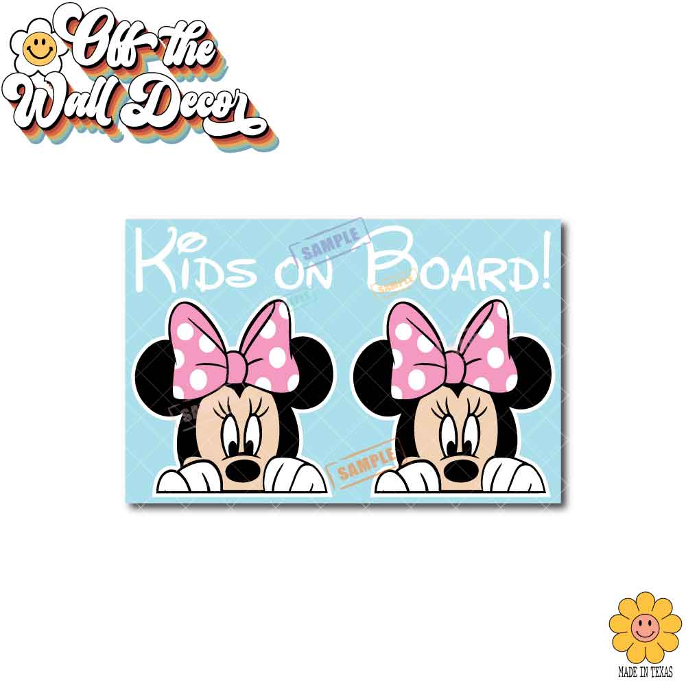 Mickey & Minnie | Kids on Board | Suction Cup Sign, Magnet OR Vinyl Decal Sticker