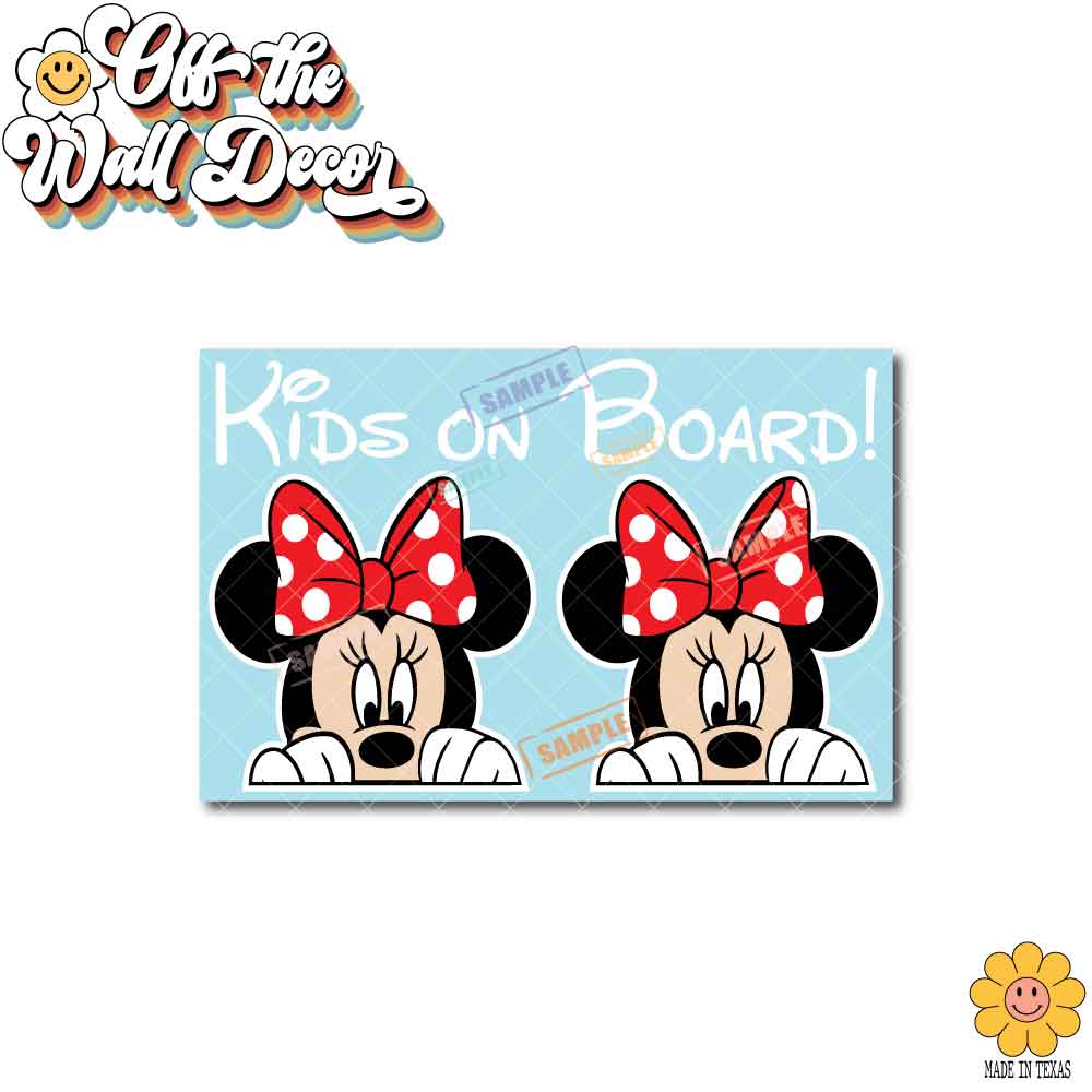 Mickey & Minnie | Kids on Board | Suction Cup Sign, Magnet OR Vinyl Decal Sticker