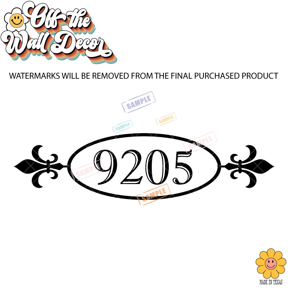 Fleur De Lis House Numbers | Home Decor, Front Door Decoration, Welcome, Vinyl Decal Sticker